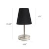Simple Designs Sand Nickel Mini Basic Table Lamp with Fabric Shade, Black, PK 2 LT2013-BLK-2PK